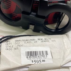 Brand New Ferragamo Belt size 42” but multiple original holes. Tags